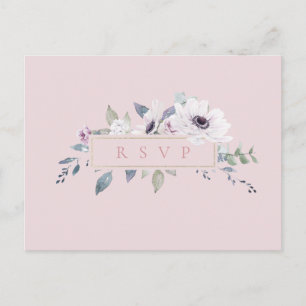 Dammig blomsterram Rodbröllop RSVP Sångförfrågan Inbjudan Vykort