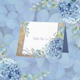 dammig Blue Hydrangea bröllop bordsnummer