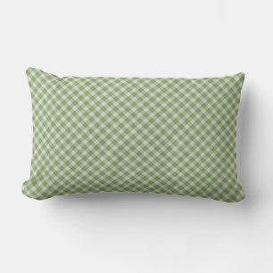 Dammig grön gingham rutig pläd lumbarkudde