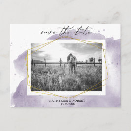 Dammig guld och lila  | Foto Spara datumet Vykort