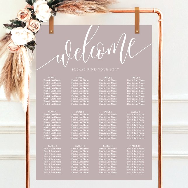 Dammig Lavendel Minimalistisk Bröllopsställningska Poster (Skapare uppladdad)