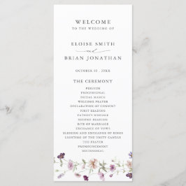 Dammig lila lavendel vildblomma trädgård bröllop  program