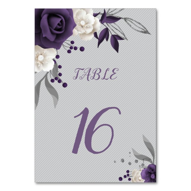 dammig lila vita blommor botaniska bordsnummer (Framsidan)
