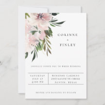 Dammig mauve botanisk bröllopsinbjudan