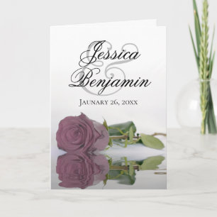 Dammig Mauve Rosa Elegant Romantisk Foto Bröllop Inbjudan