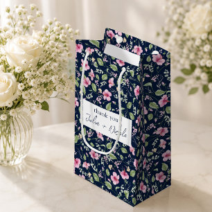 Dammig Navyblå Rosa Hibiskusblomma Bröllopsdusch