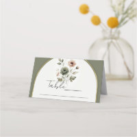 Dammig Olivrosa & Guld Watercolor Blommig Bröllop