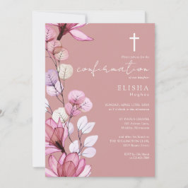 Dammig ros genomskinlig blomsterbekräftelse inbjudningar