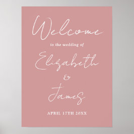 Dammig ros minimalistisk script välkomstskylt för poster