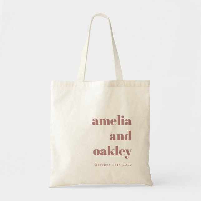 Dammig ros Retro anpassad välkomstpresent bröllop Tygkasse (Framsidan)