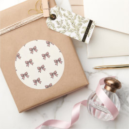 Dammig rosa banderoller Elegant Coquette Högtid Runt Klistermärke