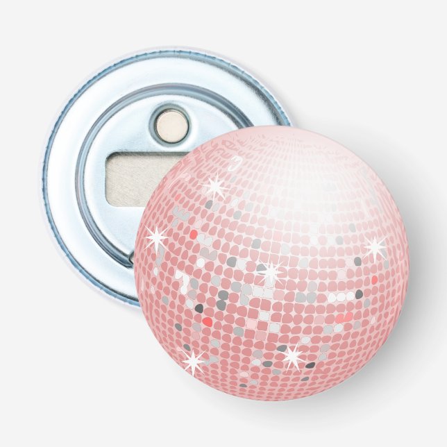 Dammig rosa diskokula Retro 70-tal Flasköppnare (Framsidan)