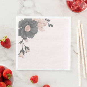 dammig rosa grått-blommor med söta knoppar bröllop pappersservett