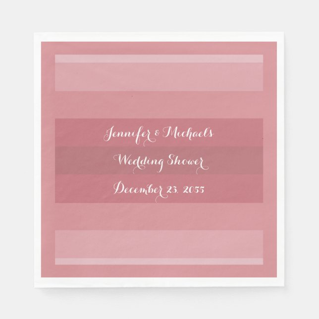 Dammig rosafärgad bröllopsfest, årsfest för papper pappersservett (Framsidan)