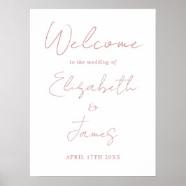 Dammig rosafärgad minimalistisk välkomstskylt för poster