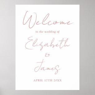 Dammig rosafärgad minimalistisk välkomstskylt för  poster