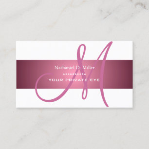 Dammig rosamönogram/DIY bakgrundsfärg Visitkort