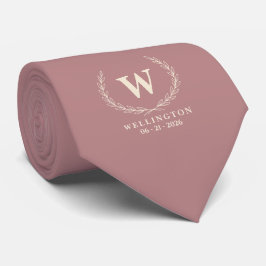 Dammig Rosé Elfenbensfärgad Lagerbärsmonogram Bröl Slips