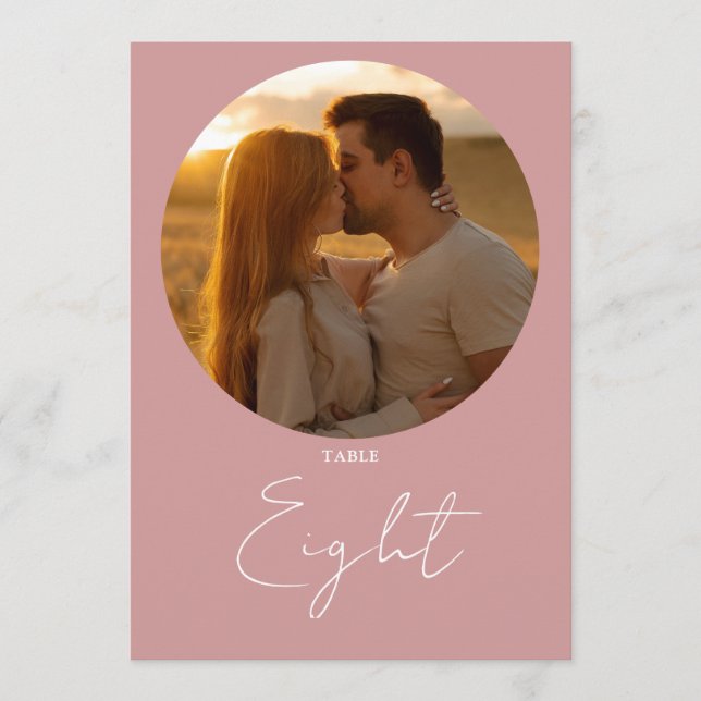 Dammig rosé modern minimalist skrivbord nummer inbjudningar (Framsida)