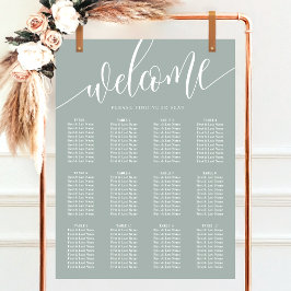 Dammig Salvia Minimalistisk Bröllopsställningskart Poster