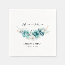 Dammig smaragdgrön vit blomklänning Bröllop