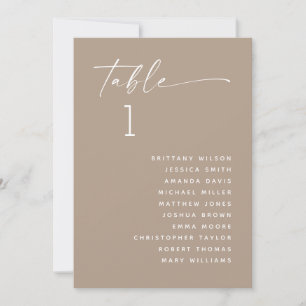 Dammig taupe minimalist bröllopsplatskarta inbjudningar
