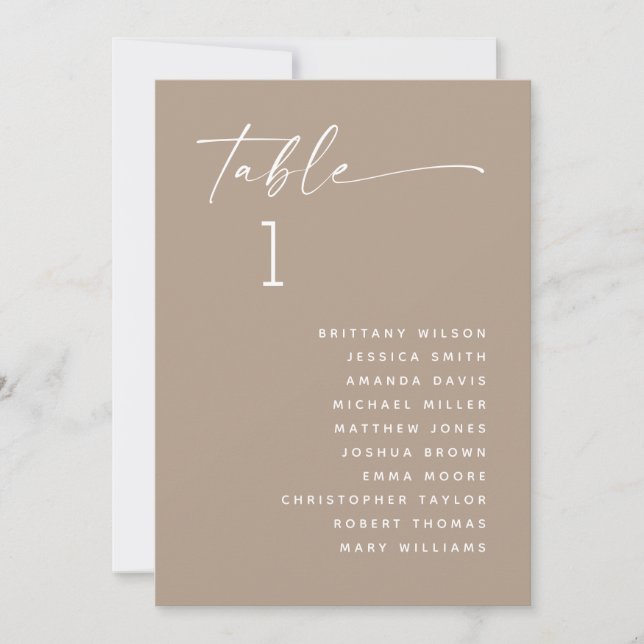 Dammig taupe minimalist bröllopsplatskarta inbjudningar (Framsida)
