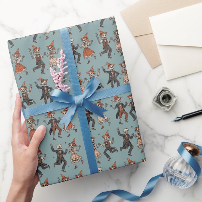 Dammig teal | Halloween-skelett Presentpapper (Gifting)