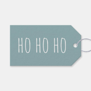 Dammig teal HO HO HO jul. Modern mysig julstämning Presentetikett