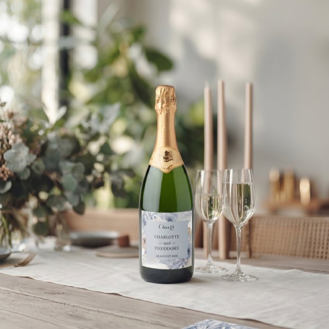 Dammiga Blå Blommiga Guld Geometriska Champagne Et (Skapare uppladdad)