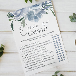 Dammiga blå blommor Bröllopsspel Över eller under Flygblad