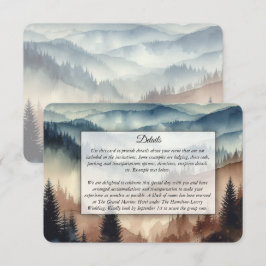 Dammiga blå och mokkabruna bergbröllop tilläggskort