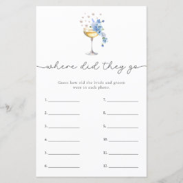 Dammiga blå pärlor & Prosecco Bröllopsdusch spel