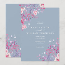 Dammiga blå vildblommor Blommig bröllopsfest