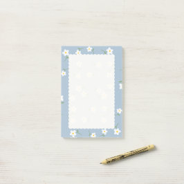 Dammiga Daisy Blommiga Klisterlappar | Söta Botani Post-it Block