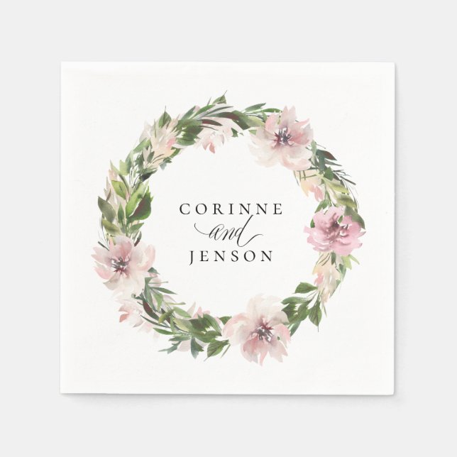 Dammiga mauve botaniska personliga pappersservette pappersservett (Framsidan)