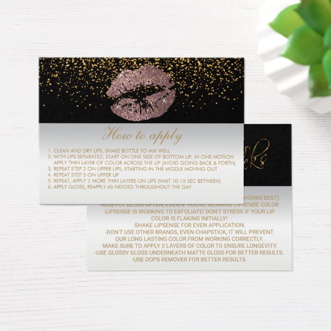 Dammiga rosa applikationanvisningar visitkort (Skivbord)