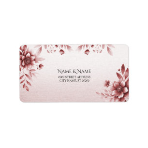 Dammiga rosblommiga adressetiketter