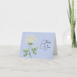 Dammigt blå Blommig Vikad Tacksamhetskort Tack Kort