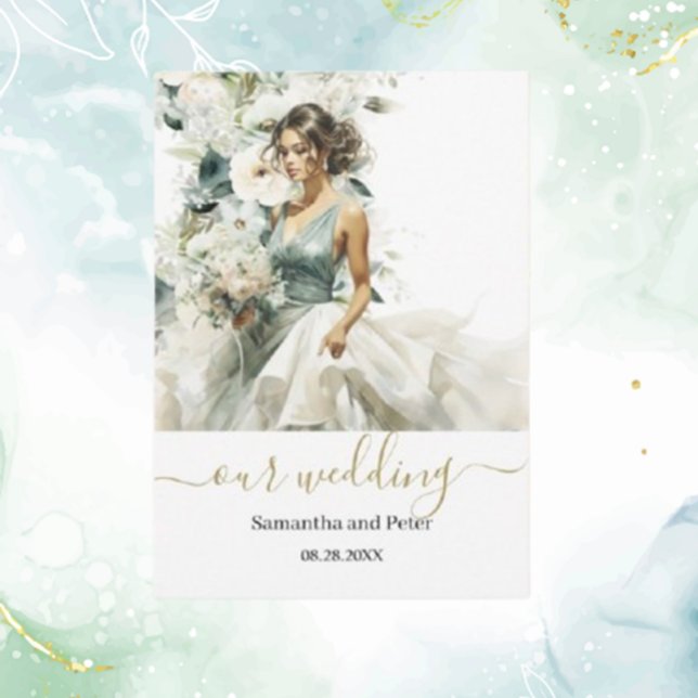 Dammigt blå eukalyptusgrönska inbjudningar (Create a heartfelt celebration with our Dusty Blue Eucalyptus Greenery Invitation)