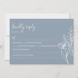 Dammigt blå modern minimalistisk bröllop elegant inbjudningar