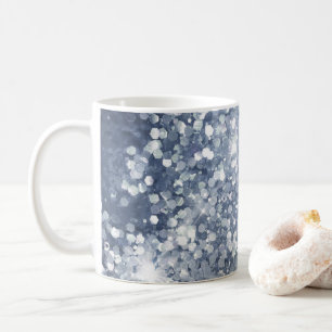 Dammigt blå silverglitter glitter funky kaffemugg