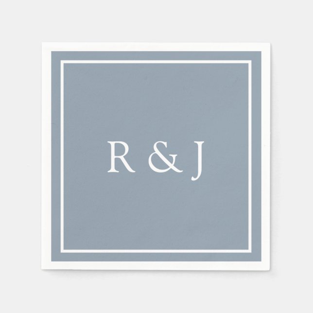 Dammigt Blått Monogram Initial Ampersand 2026 Bröl Pappersservett (Framsidan)