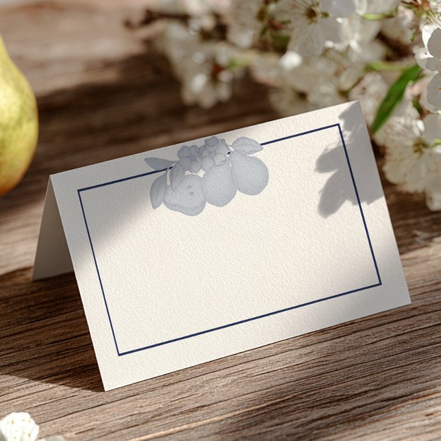 Dammigt Blått Perfekt Päron Vikt Platskort Placeringskort (Table Place Card)