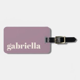 Dammigt lila fet typsnittsdesign Personligt namn Bagagebricka