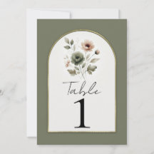 Dammigt Olivrosa Guld Vattenfärg Blommig Bord 