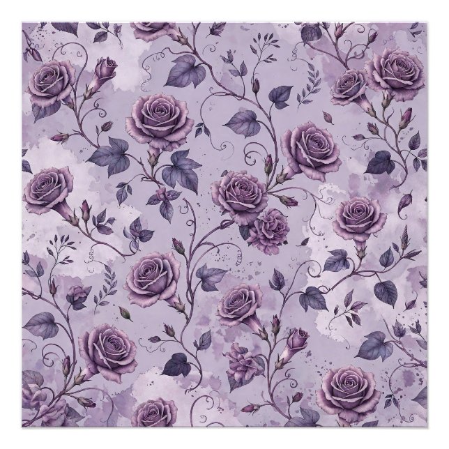 Dammlavendel Ros Drömmiga Nyanser Blommig Fototryck (Framsidan)