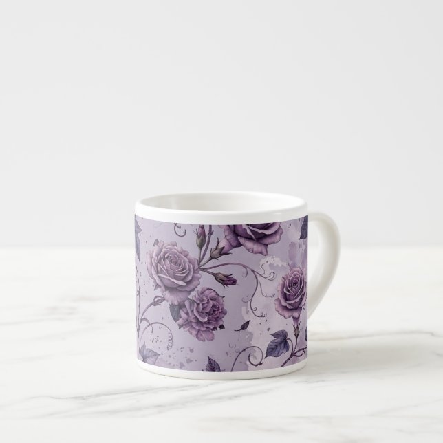 Dammlavendel Ros Drömska Nyanser Blommig  Espressomugg (Framsida höger)