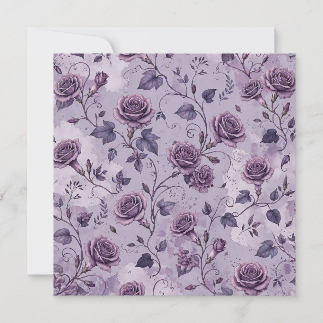 Dammlilafärgad Ros Drömmiga Nyanser Blommig  Kort (Framsida)