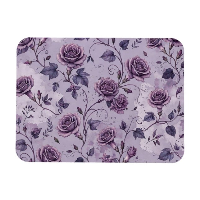 Dammlilafärgad Ros Drömmiga Nyanser Blommig  Magnet (Horisontell)